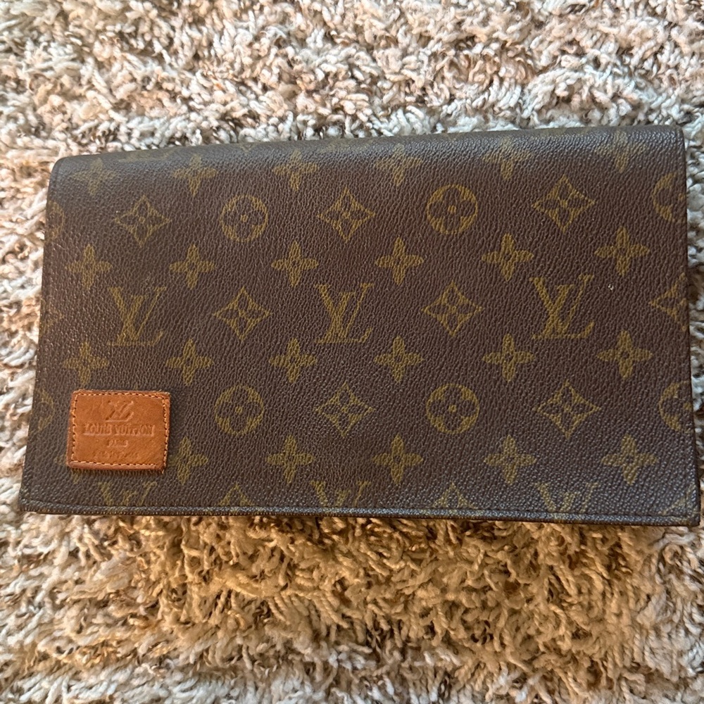 Louis Vuitton Brown and Tan Monogram Clutch